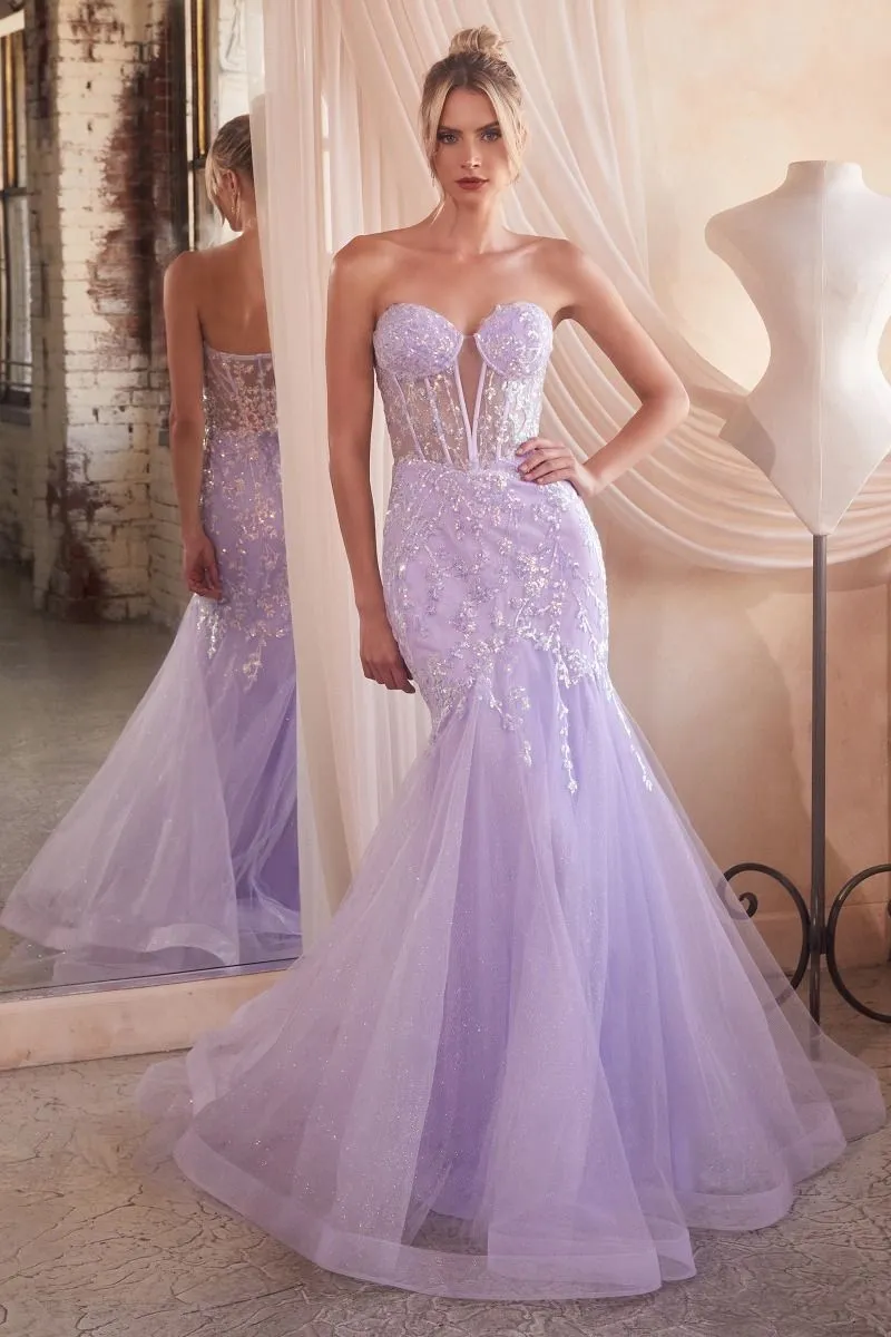 STRAPLESS EMBELLISHED MERMAID GOWN CDCB139