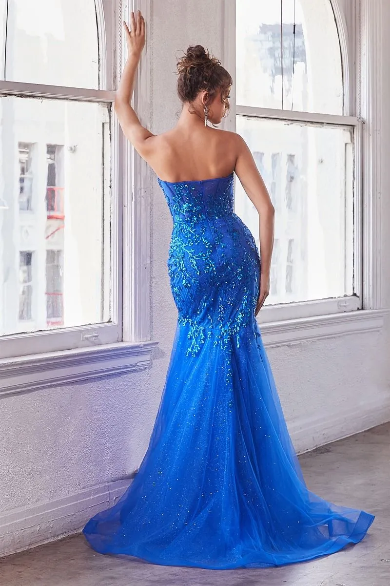 STRAPLESS EMBELLISHED MERMAID GOWN CDCB139