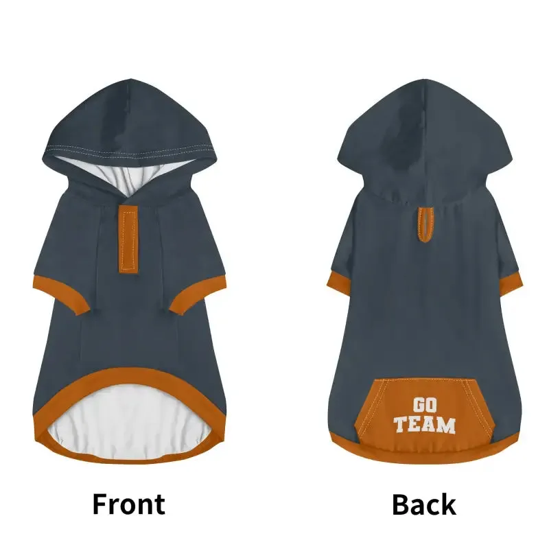 Stylish Gray and Orange Dog Hoodie for a Personalized Touch