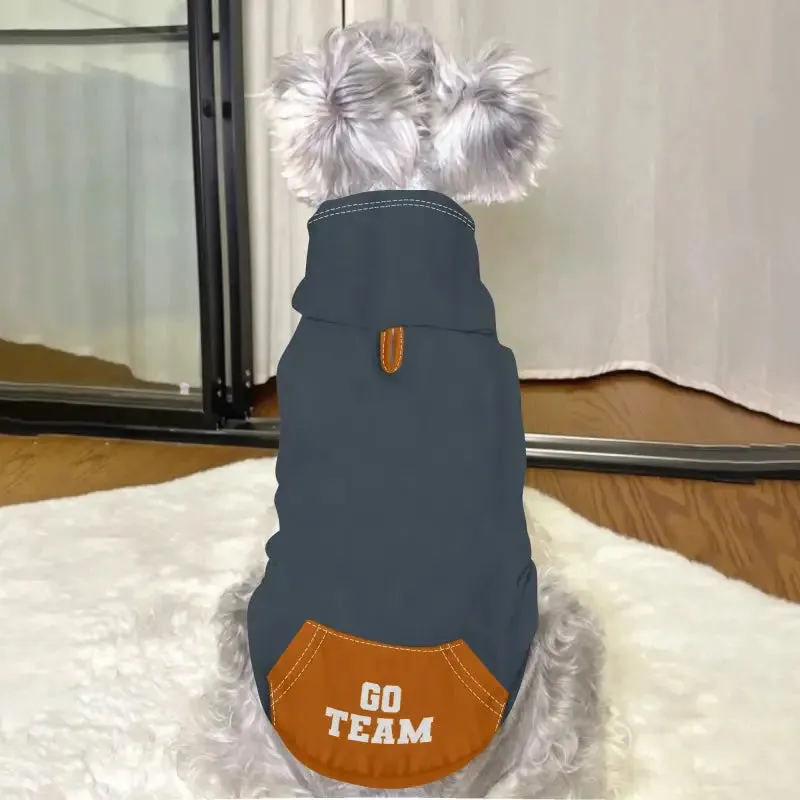 Stylish Gray and Orange Dog Hoodie for a Personalized Touch