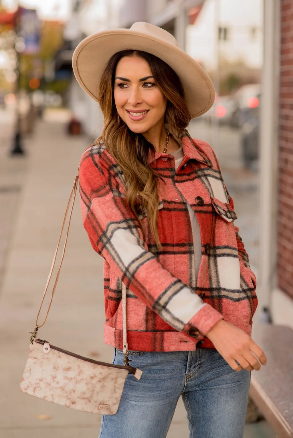 Sugar & Spice Cropped Plaid Shacket