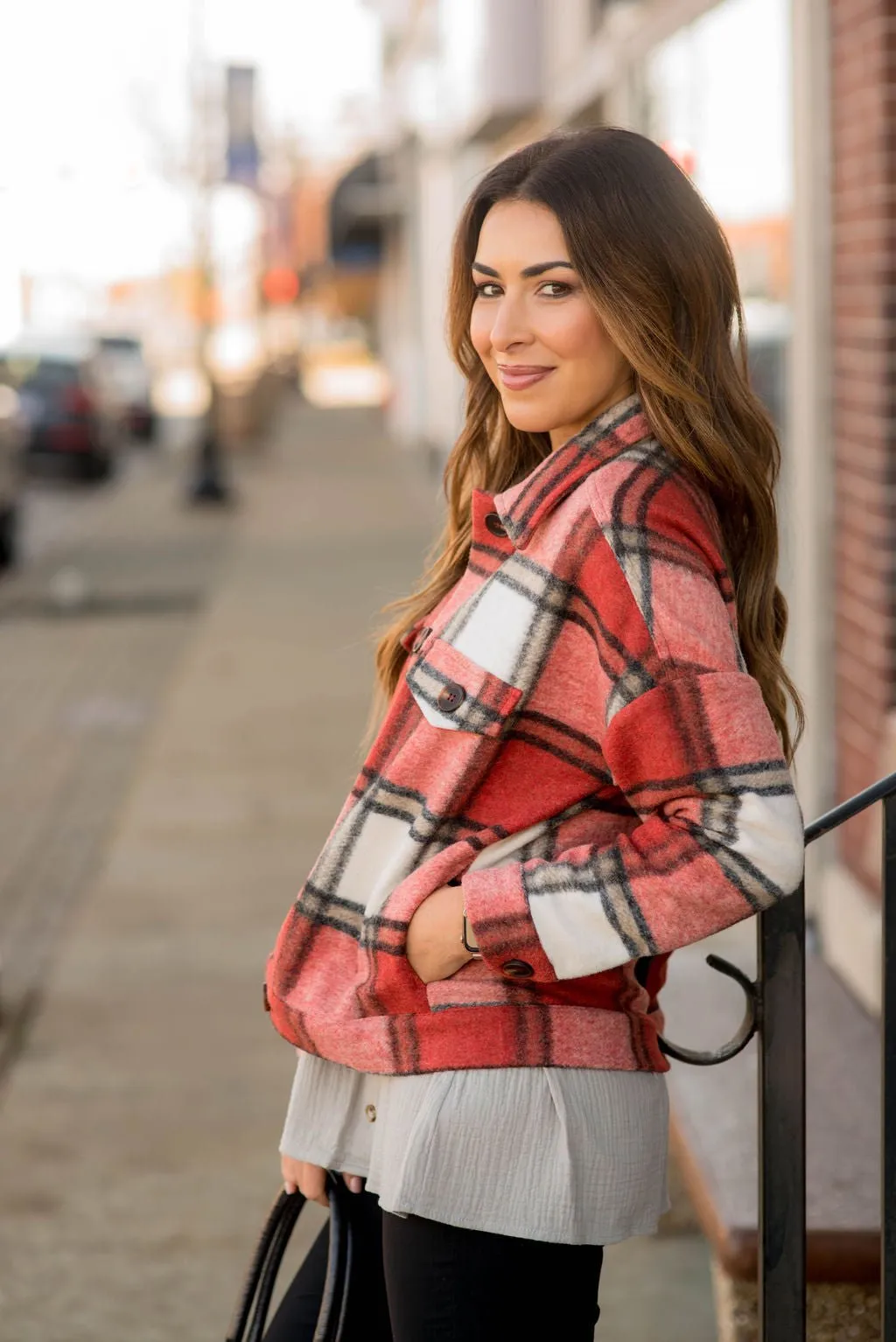 Sugar & Spice Cropped Plaid Shacket