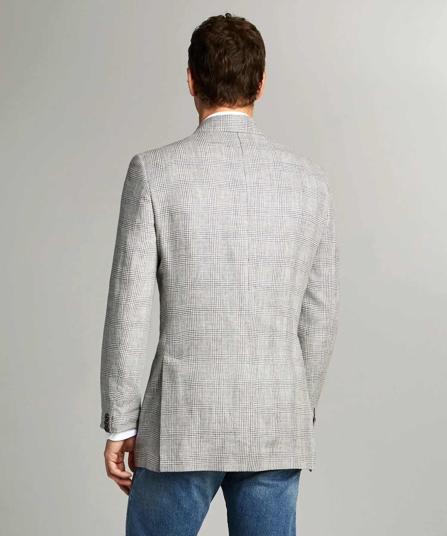 Sutton Linen Glenplaid Sportcoat in Grey