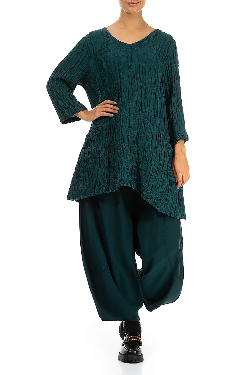 Taper Emerald Silk Bamboo Trousers