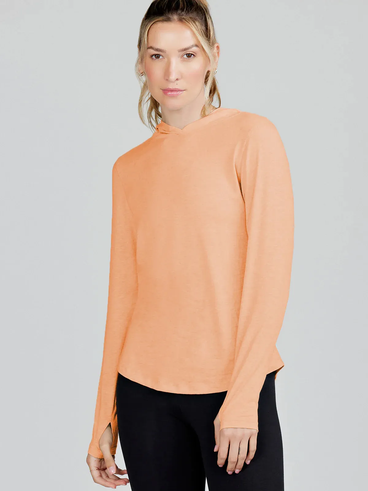 tasc Performance Recess Hoodie In Apricot Crush Heather