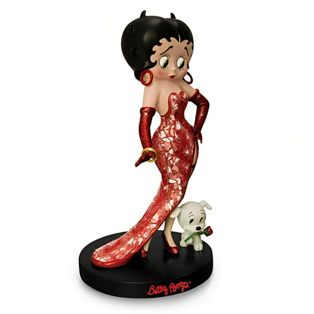 The Bradford Exchange Betty Boop™ Out on the Town Sculpture Limited Edition Collectible Figurine with Hand-Applied Glass Mosaic Art and Glitter Accents 11-inches