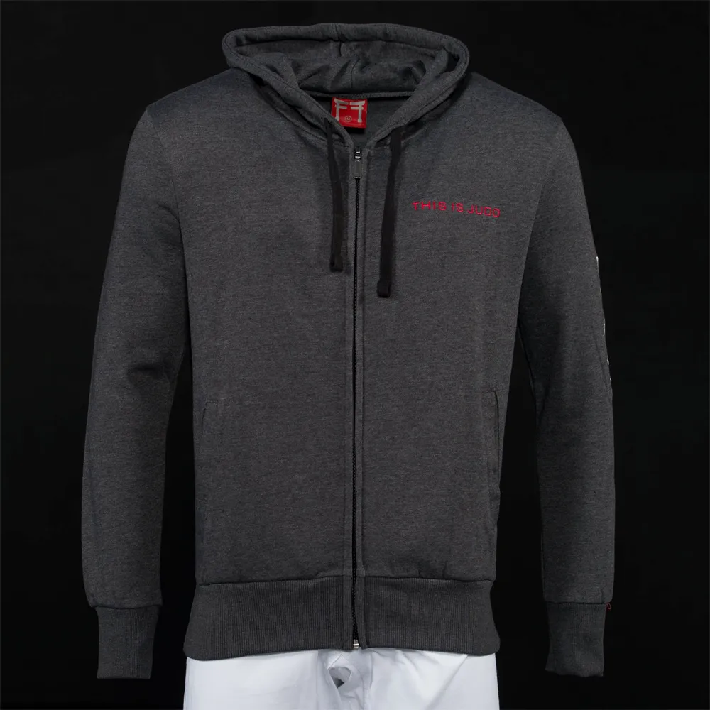 'THIS IS JUDO' Adult's Hoodie - Charcoal & Heather Grey