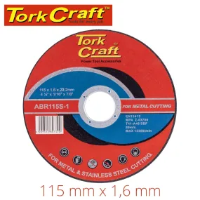 TORK CRAFT CUTTING DISC METAL & SS 115 x 1.6 x 22.2 MM ABR115S-1