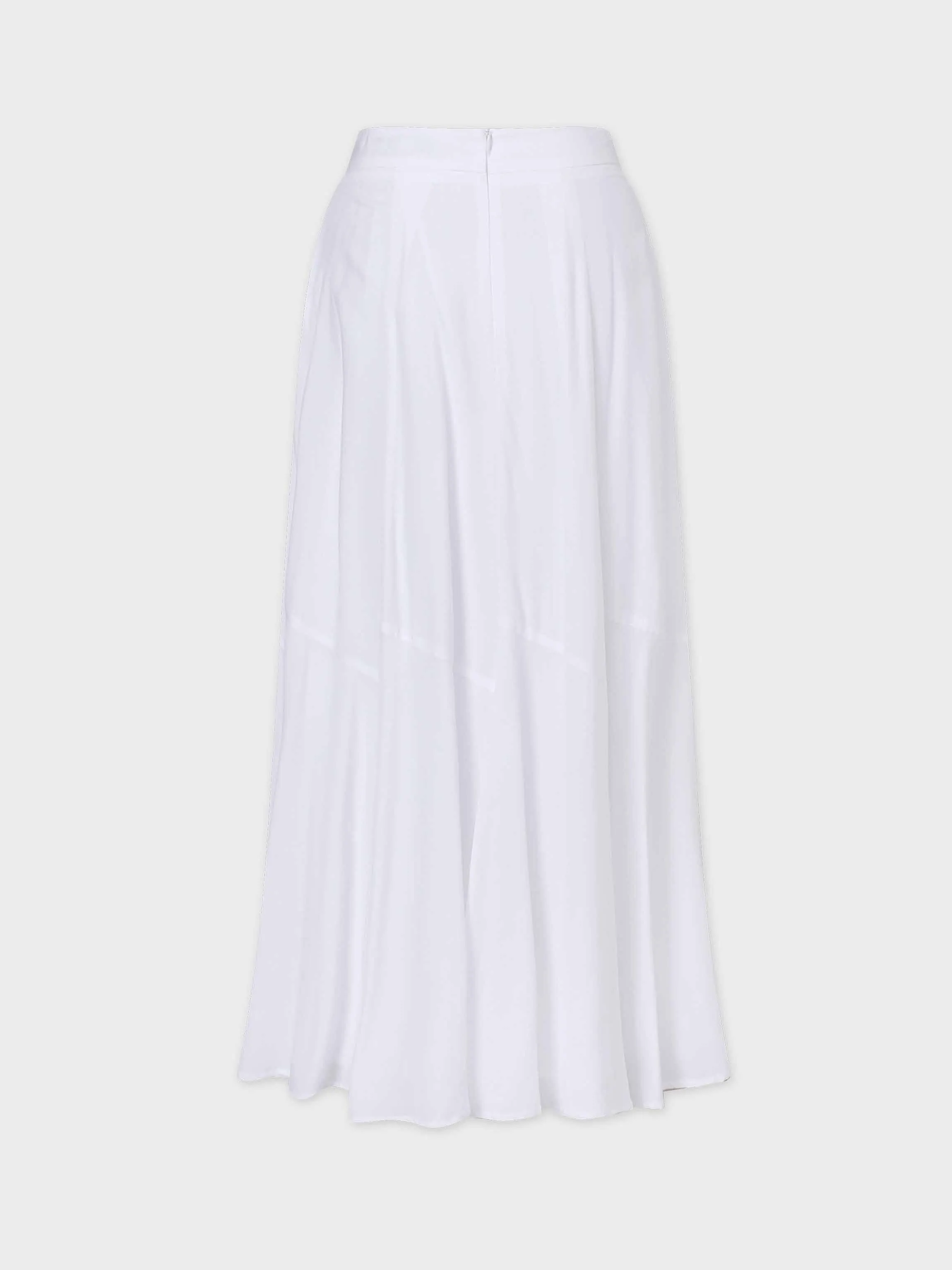 TRUMPET FLARE SKIRT-WHITE