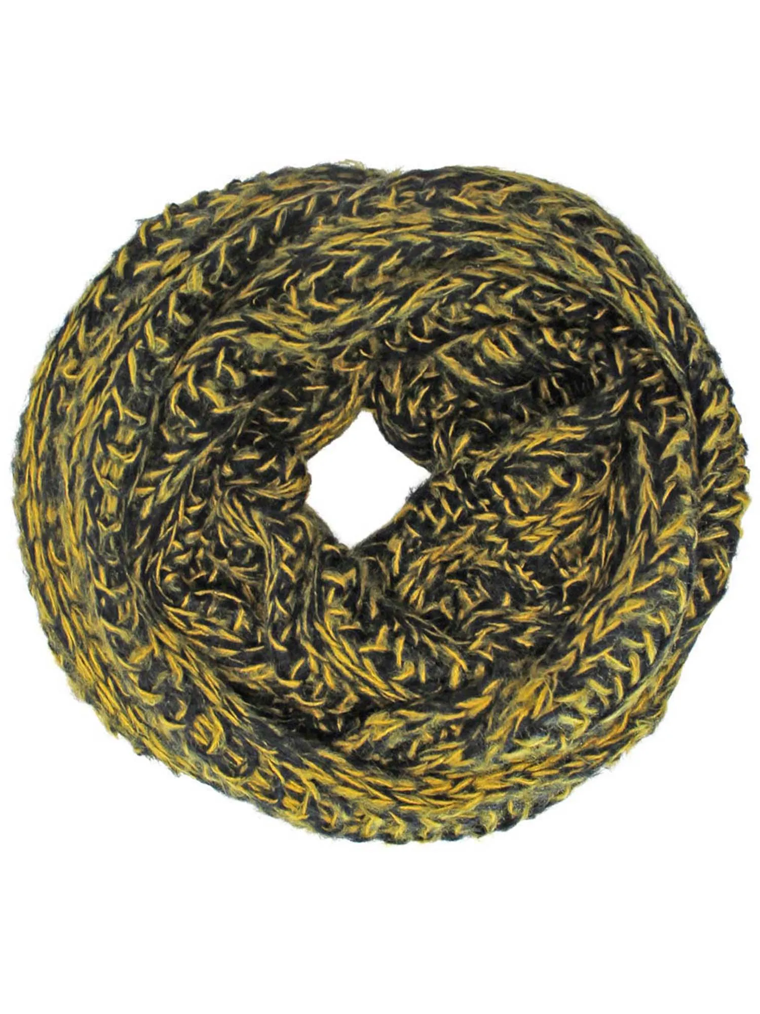 Two-Tone Knit Soft Infinity Scarf