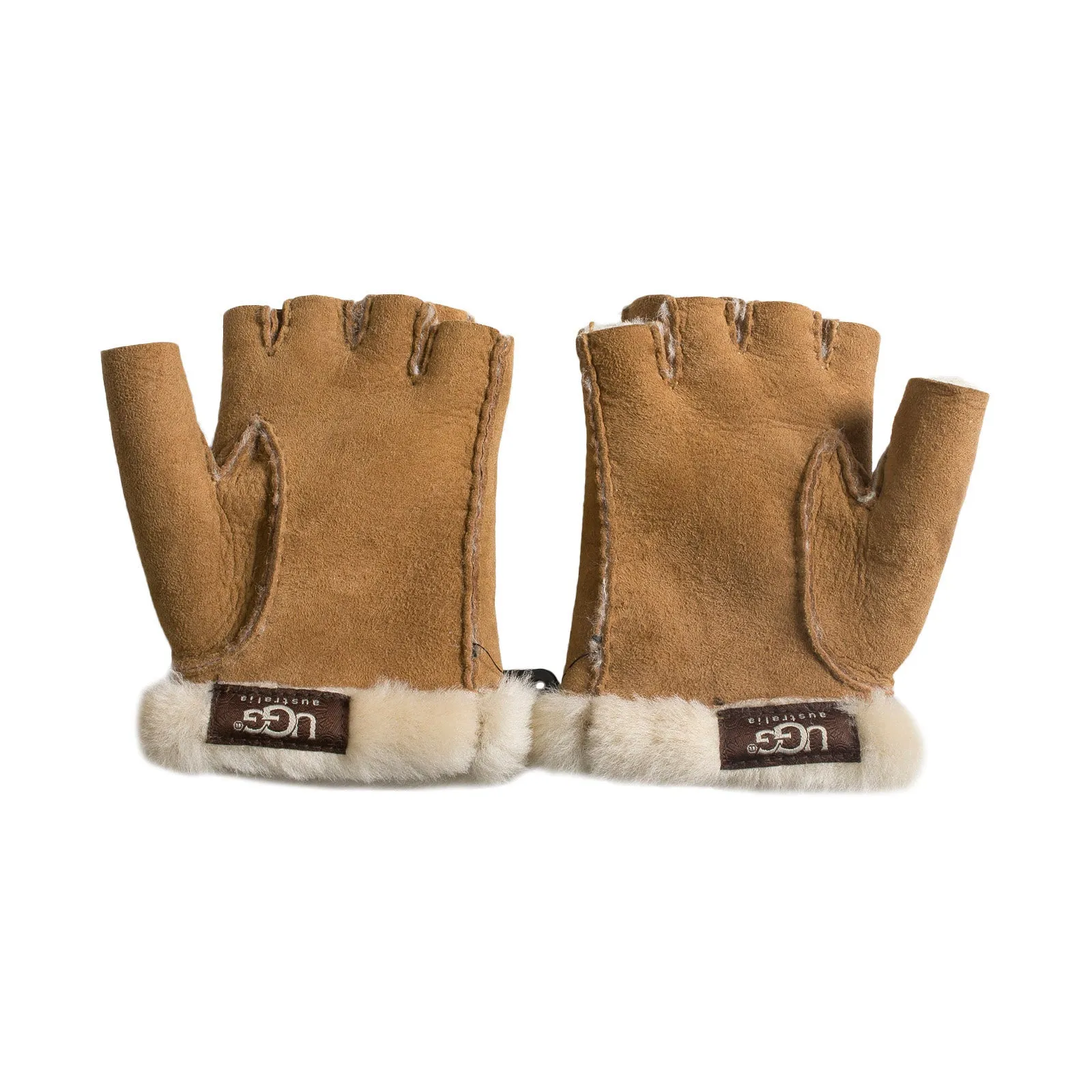 UGG Fingerless Shearling Chestnut Gloves - Women's