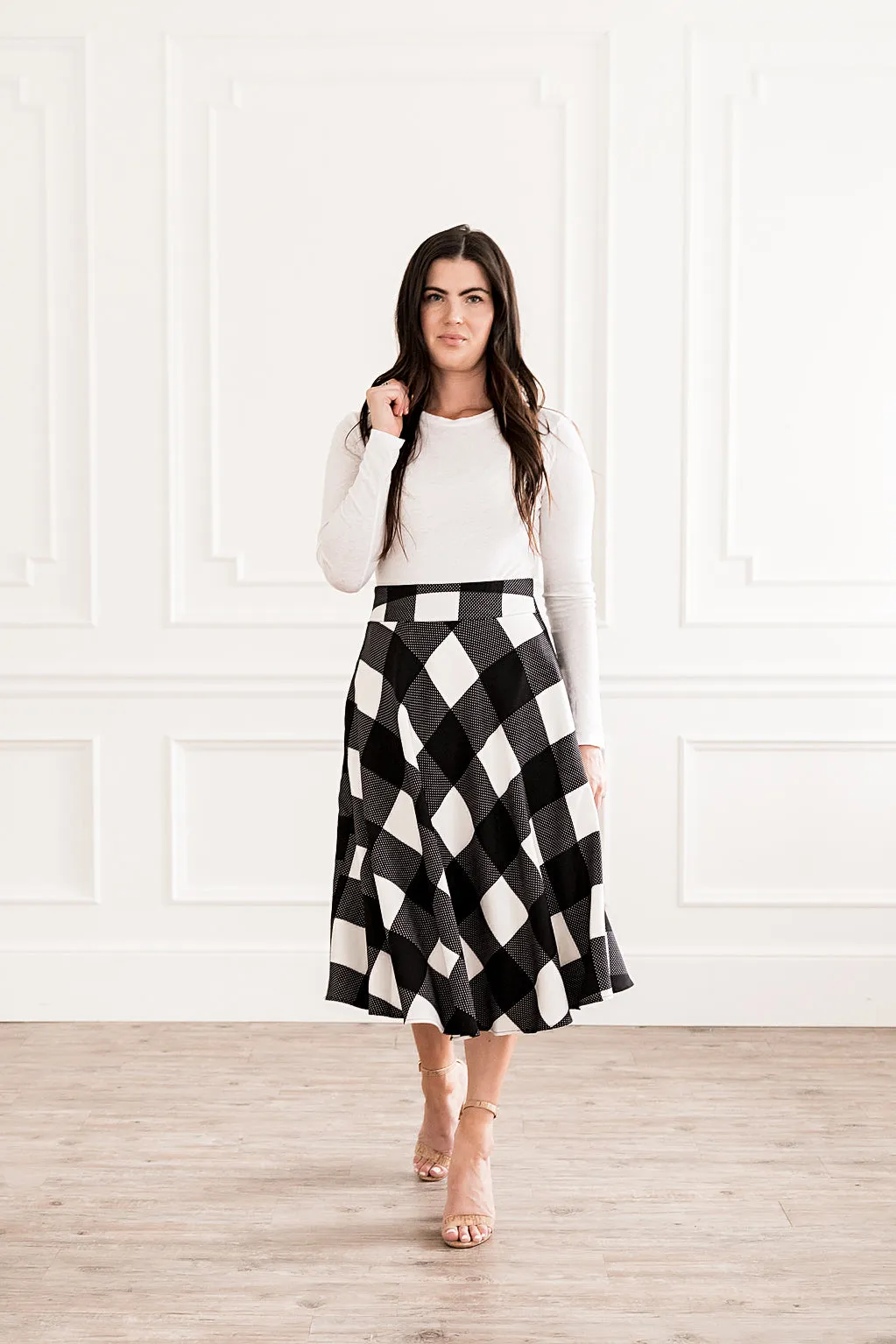 Up Town Checkered Skirt