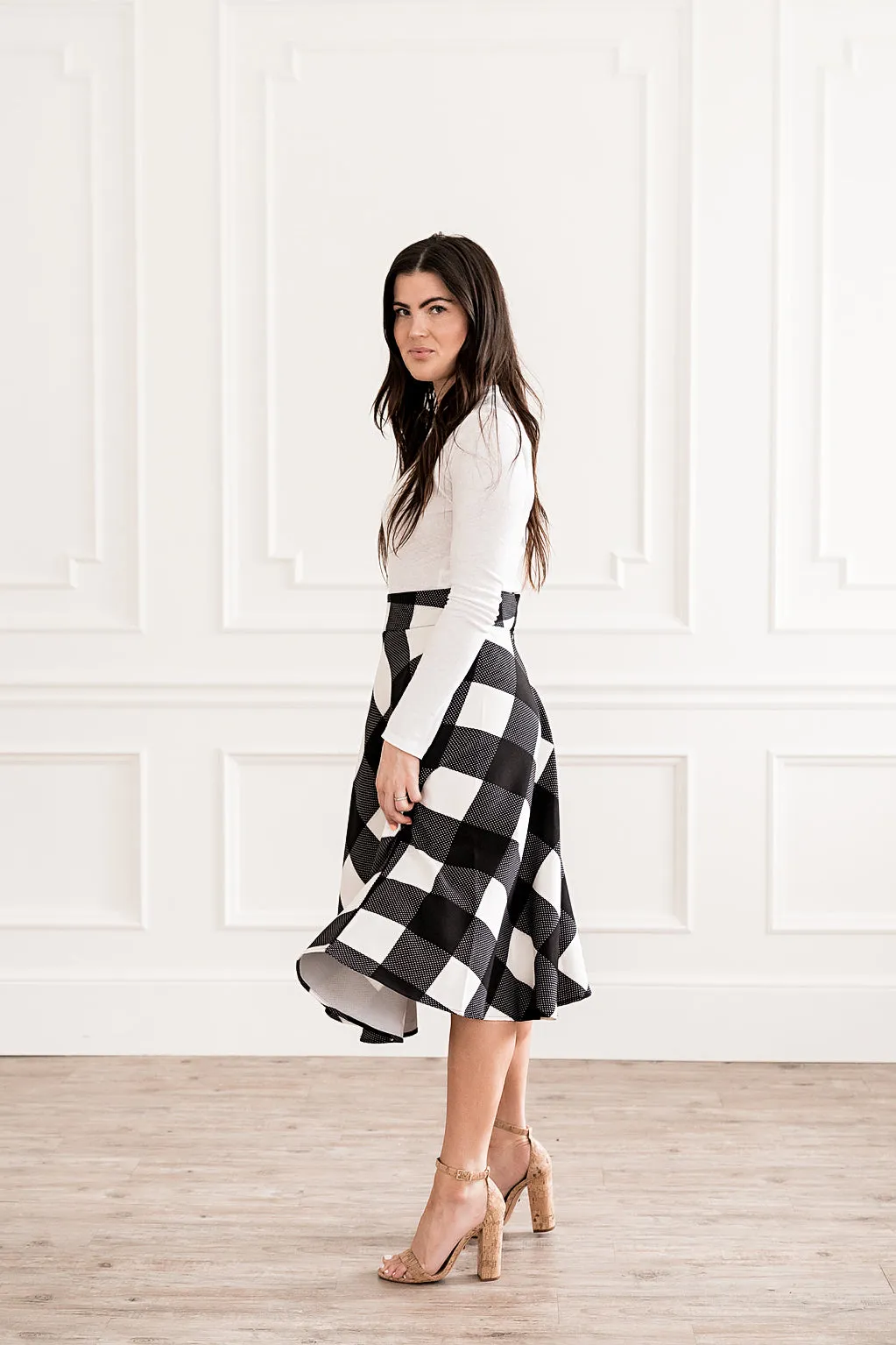 Up Town Checkered Skirt