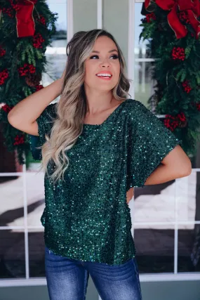 Venus Sequin Top - Green