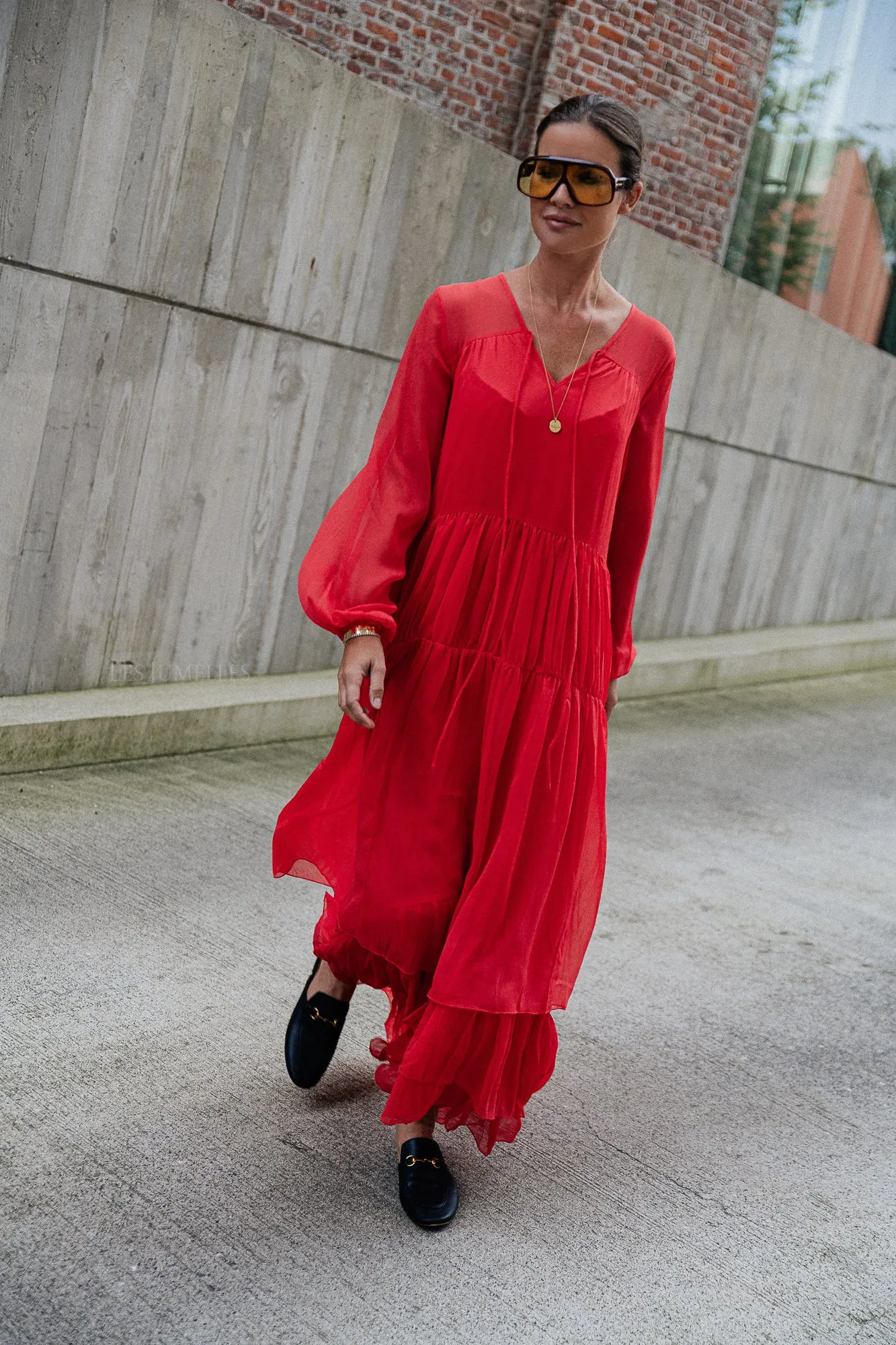 VIKale L/S maxi dress poppy red