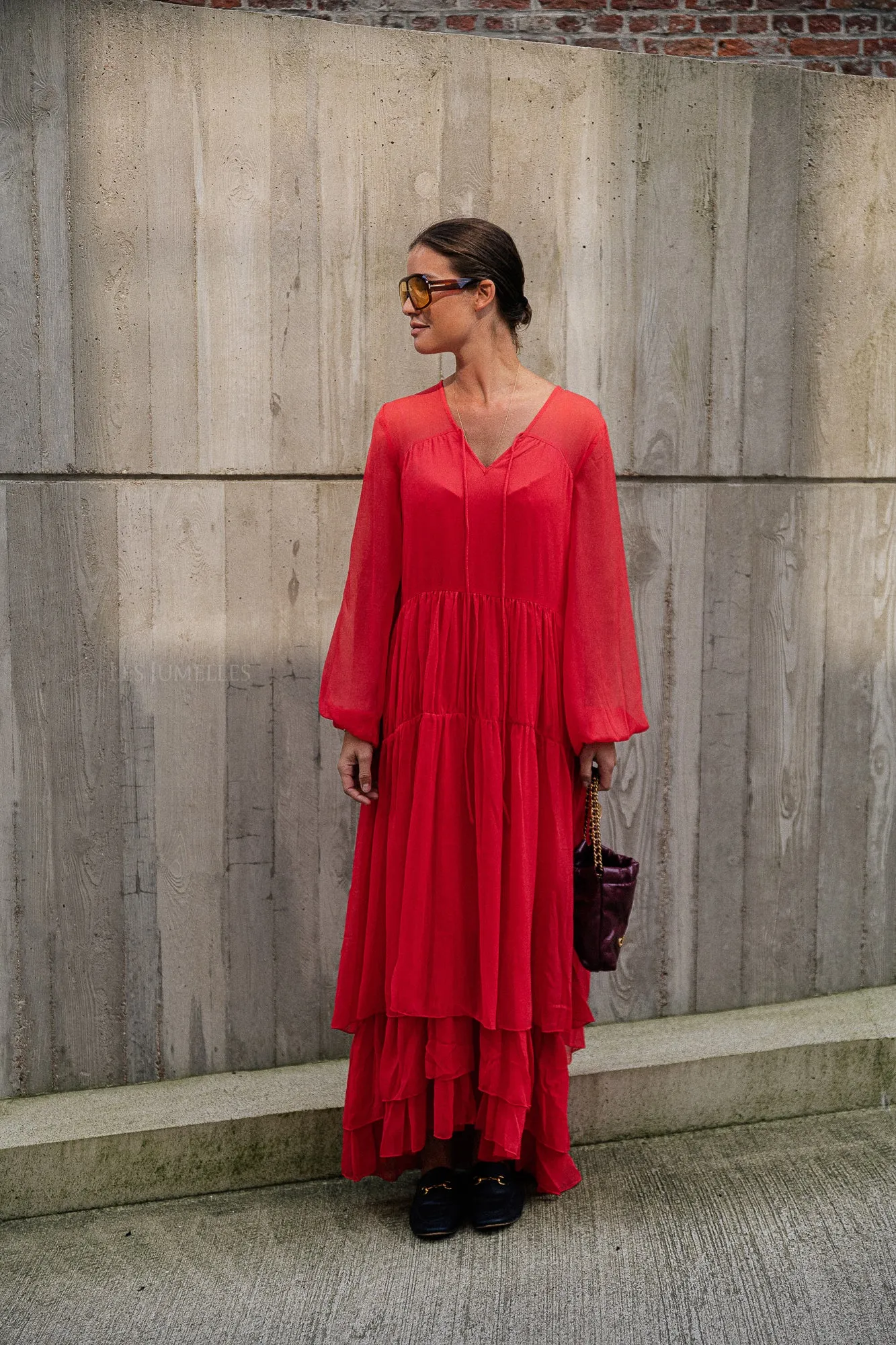 VIKale L/S maxi dress poppy red