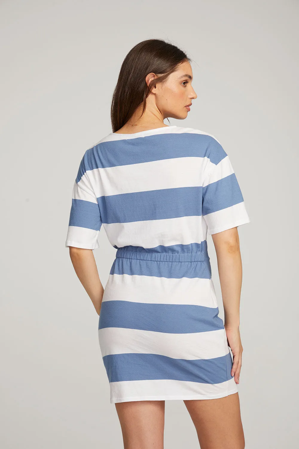 Villa Vintage Blue Stripe Mini Dress