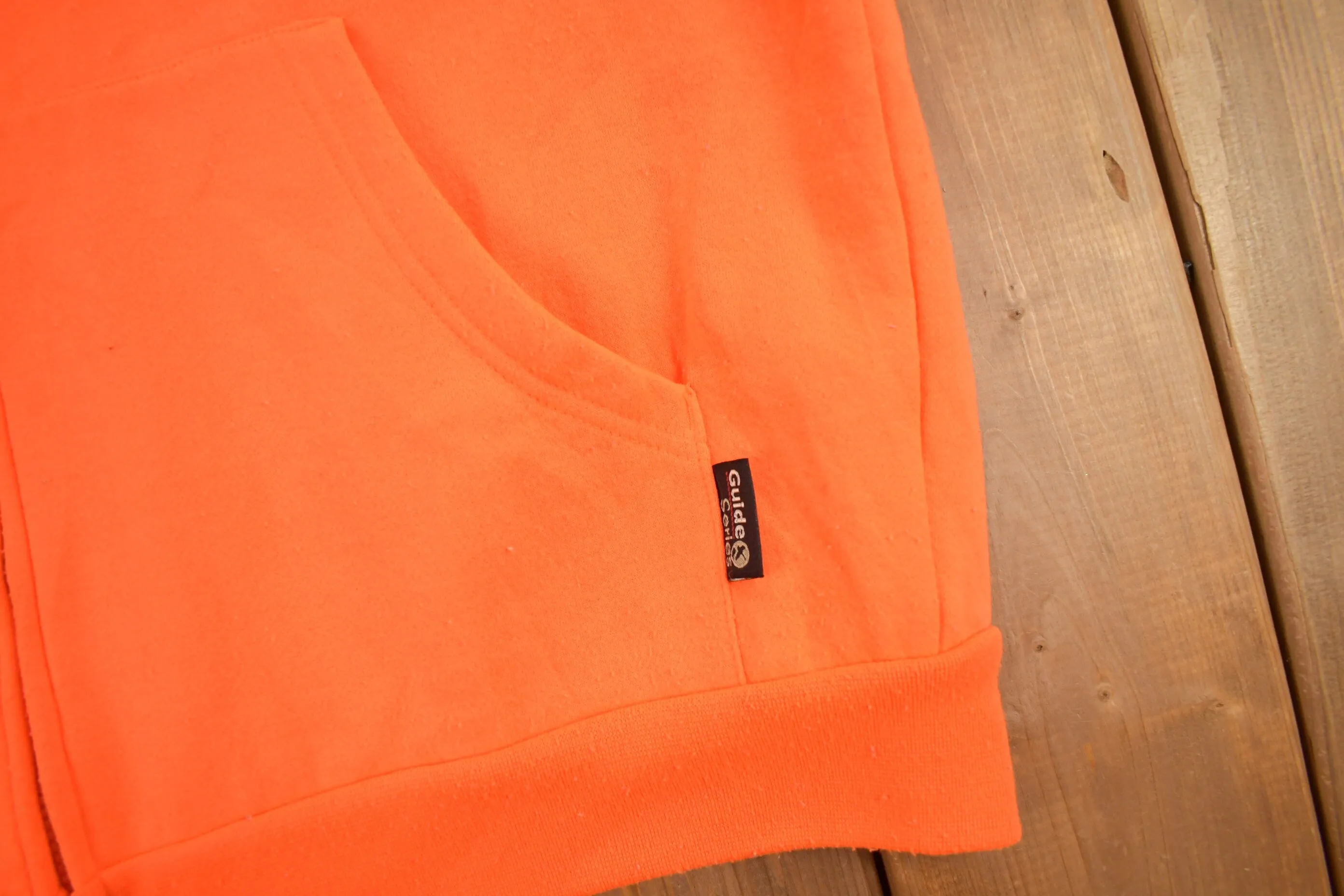 Vintage 1990s Blank Orange Zip Up Hoodie