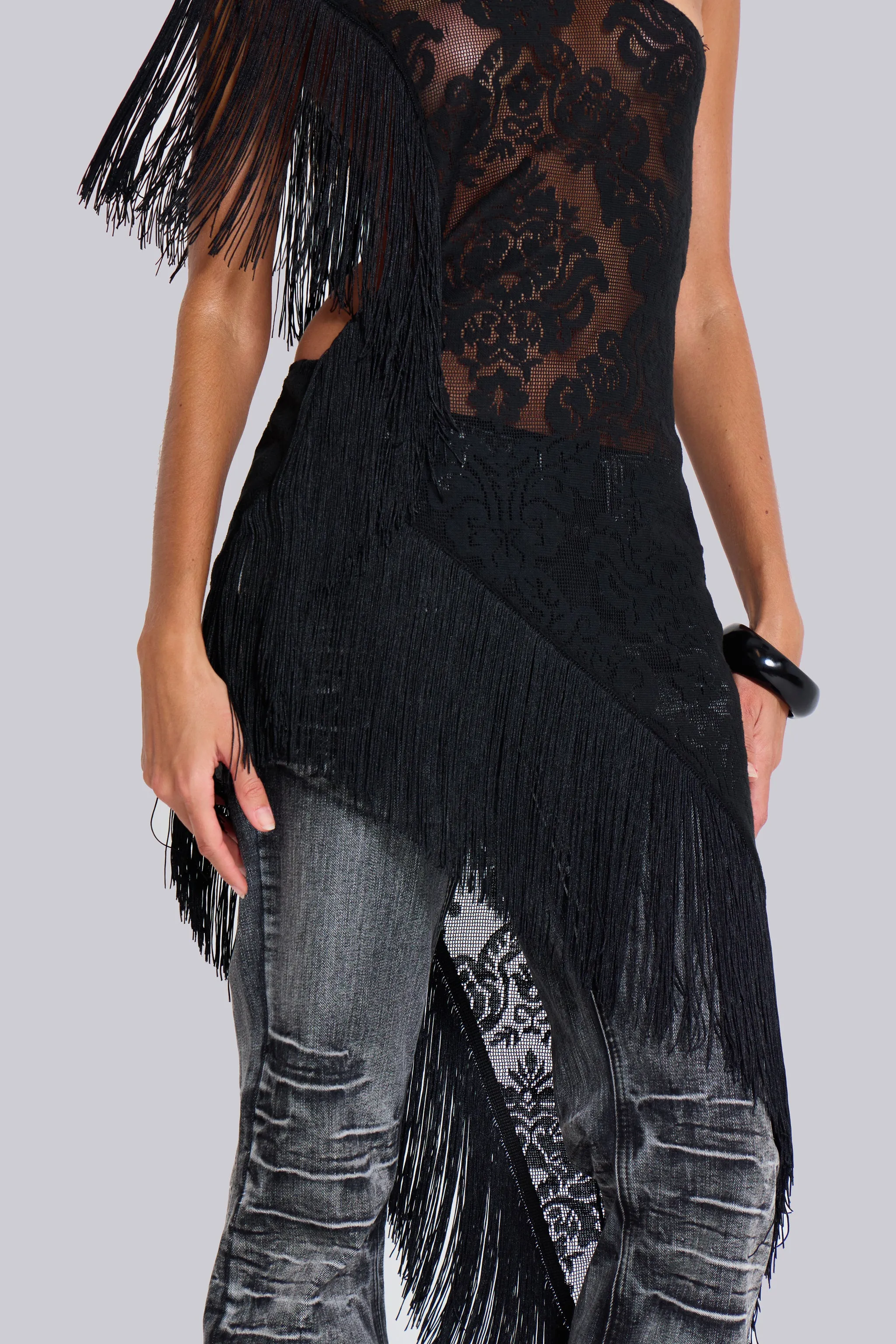 Vivienne Lace Fringe Dress