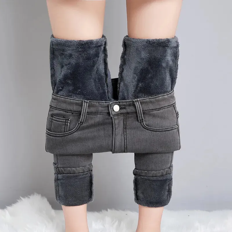 Warm Thick Fleece Stretchy Skinny Women's Jeans