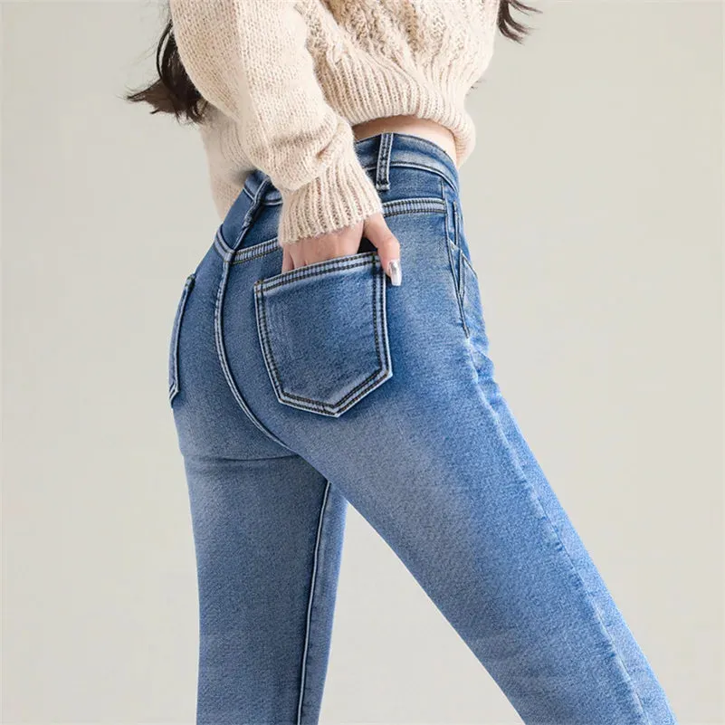 Warm Thick Fleece Stretchy Skinny Women's Jeans