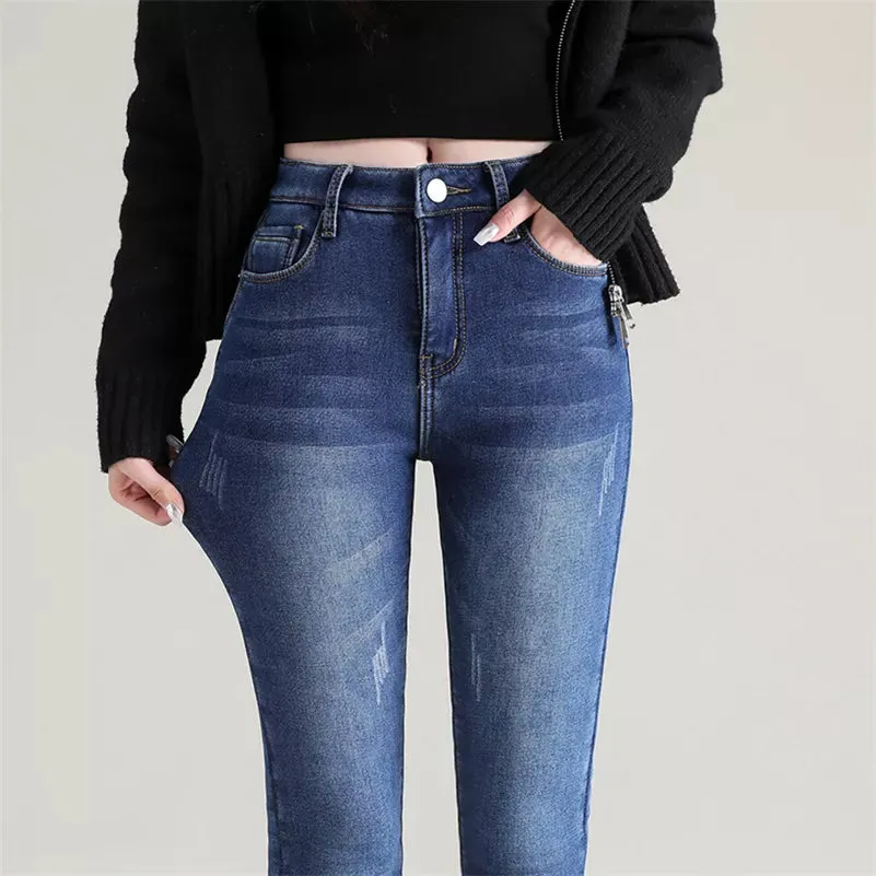 Warm Thick Fleece Stretchy Skinny Women's Jeans