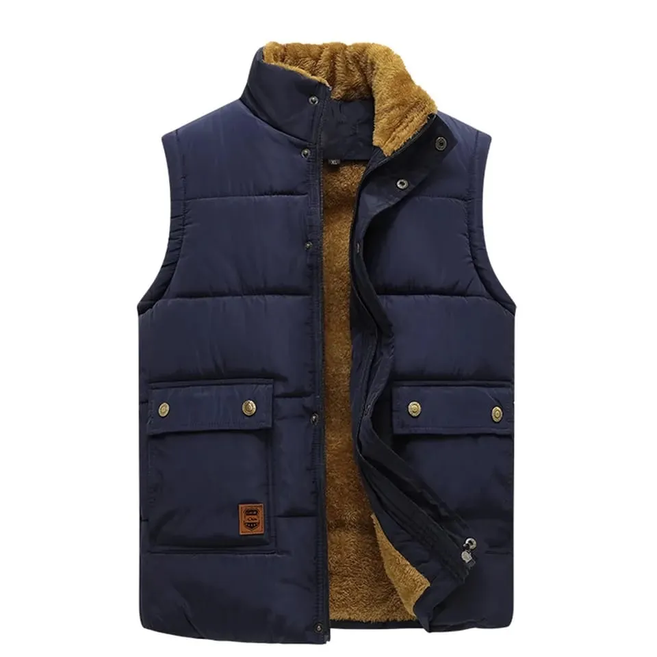 WIEAYUMEI Mens Gilet Fleece Body Warmers Winter Thick Vest Zip up Jacket Lightweight Warm Windproof Coats Outwear S4333058