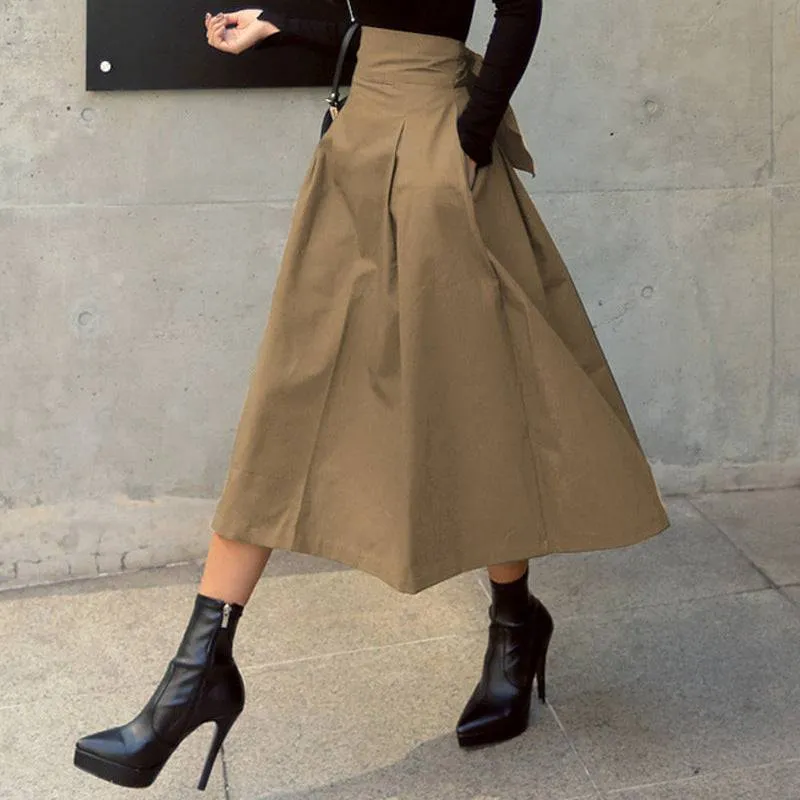 Wild High Waist Bow Slim Skirts