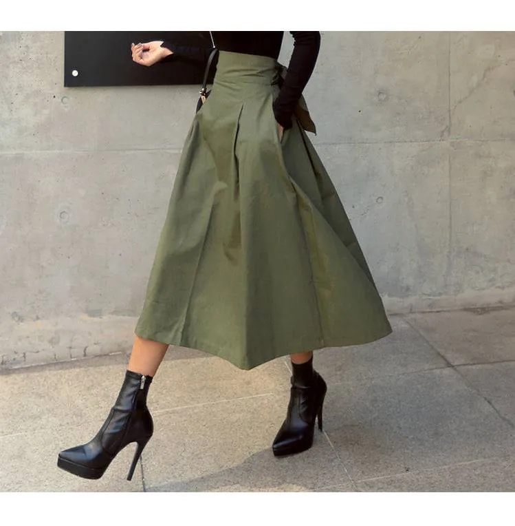 Wild High Waist Bow Slim Skirts