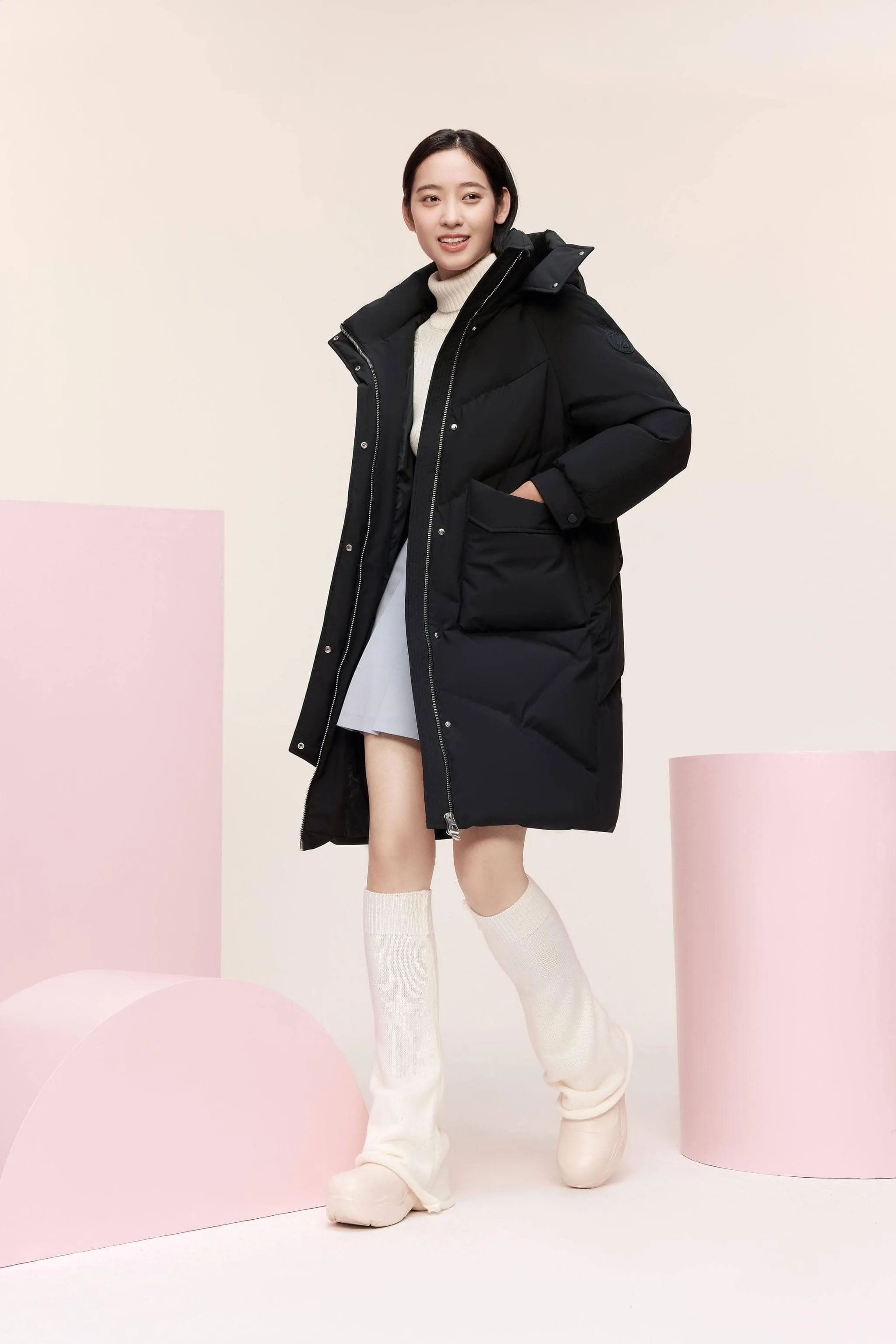 Women's Classic Down Coat with Hood 5252