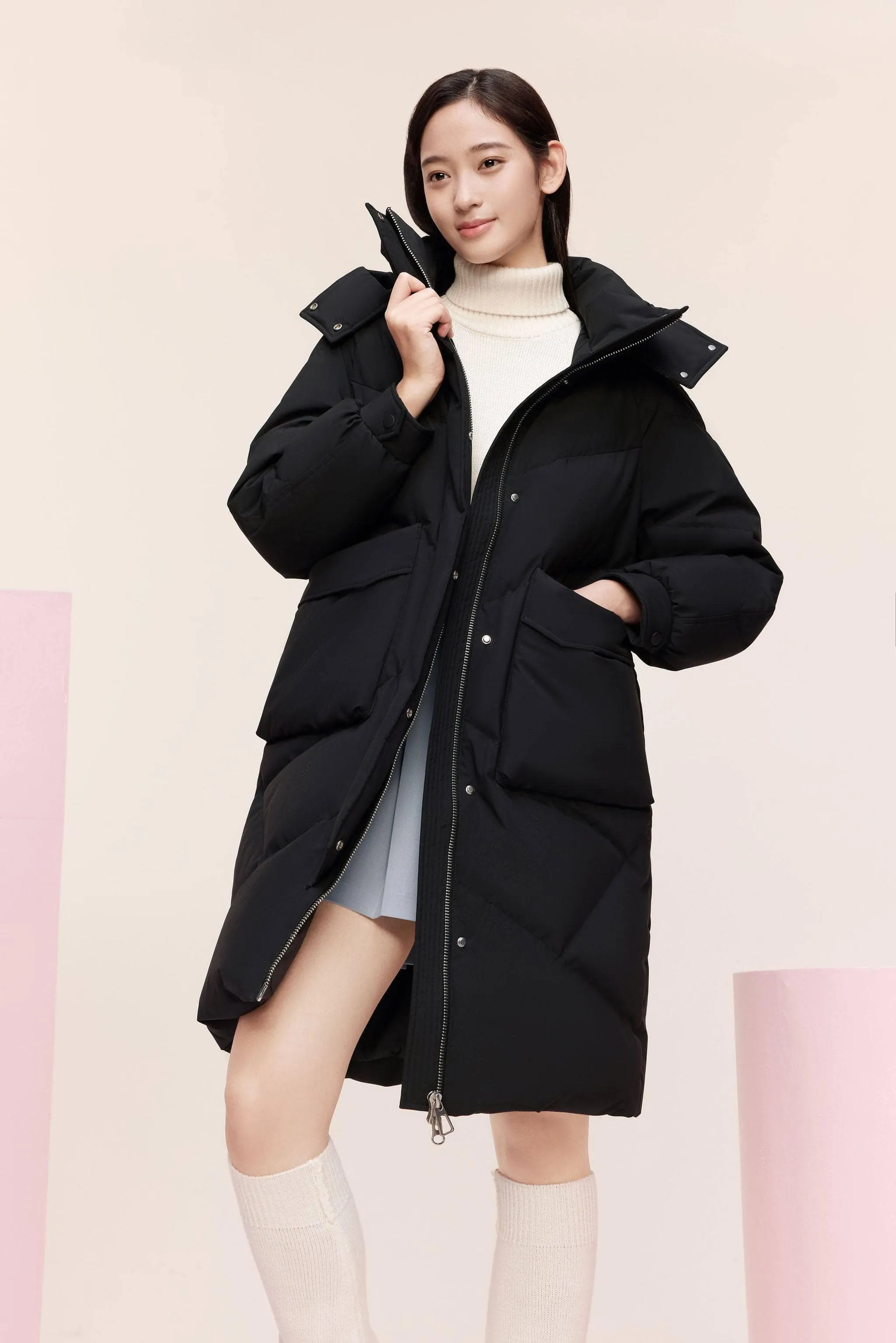 Women's Classic Down Coat with Hood 5252