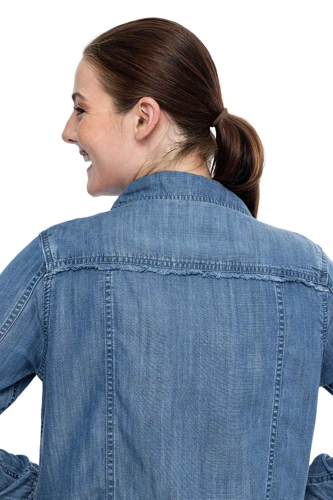 Women's Everglade Chambray Cropped Jacket  |  Light Indigo Chambray