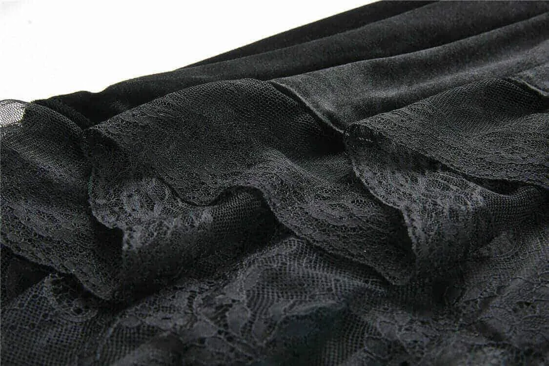 Women's Velour and Lace Goth mermaid Skirt