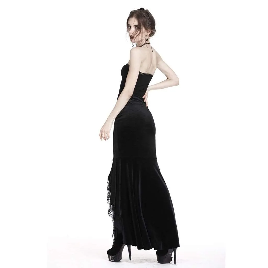 Women's Velour and Lace Goth mermaid Skirt