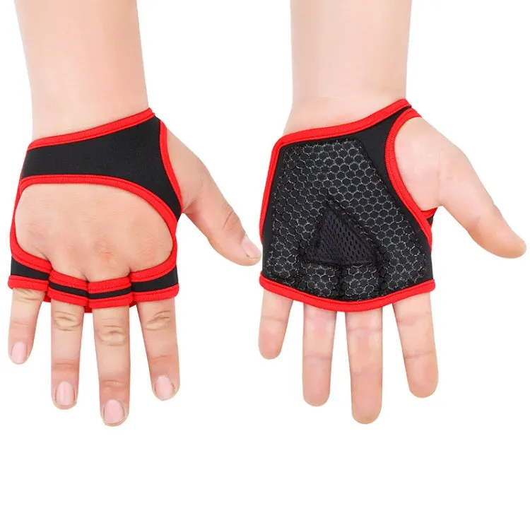 XL Weightlifting Dumbbell Horizontal Bar Anti-cocoon Anti-slip Wrist Fitness Gloves(Red)