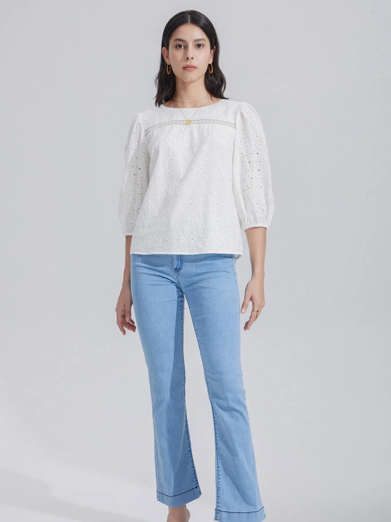 Zipper Front Slim Flare Leg Jeans