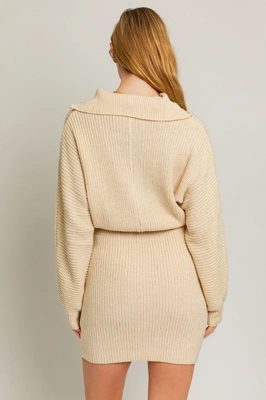 Zipper Sweater Dress